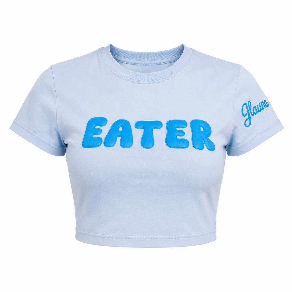 EATER CROP TEE SKY BLUE