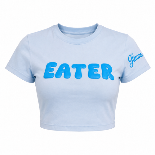 EATER CROP TEE SKY BLUE