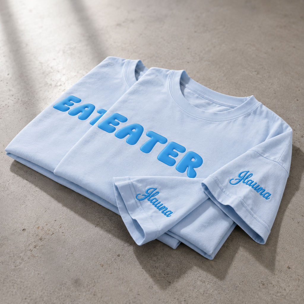EATER CROP TEE SKY BLUE