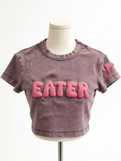 Eater Washed Purple Crop Top