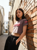 Eater Washed Purple Crop Top